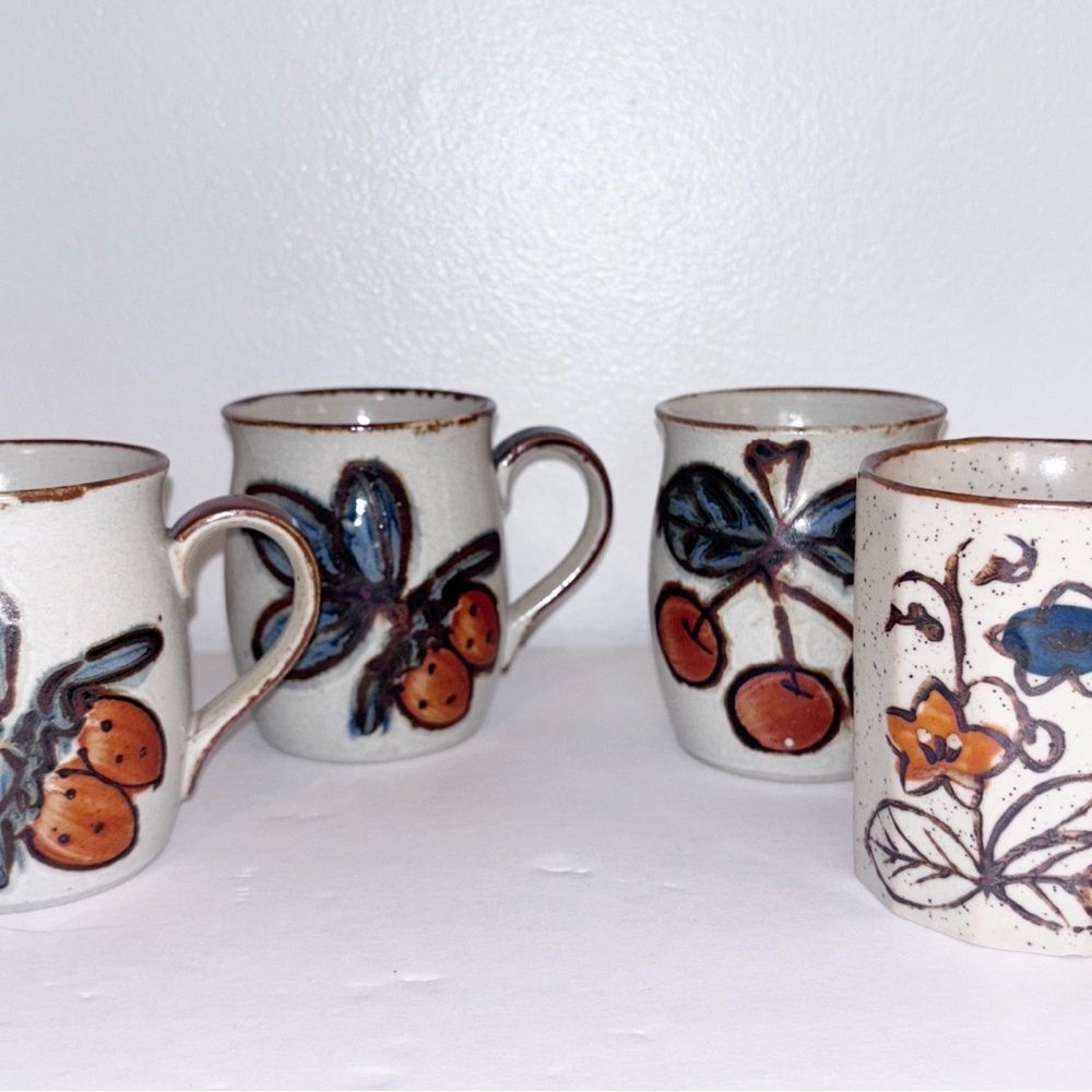 Vintage Stoneware Otagiri Style Coffee Mugs 4
